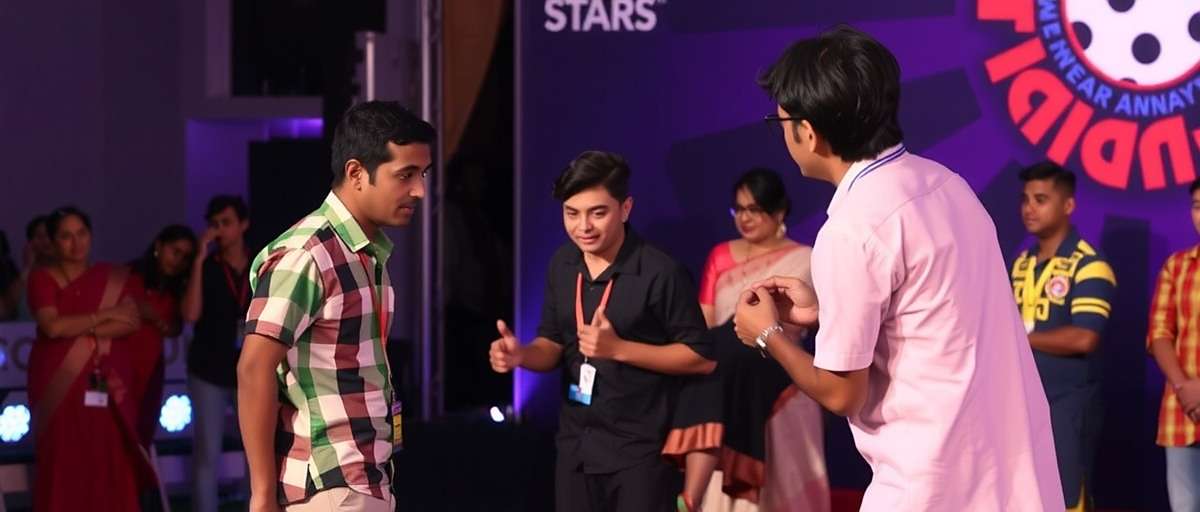 Sanquelim Stars Live Tournament Sanquelim Stars tournament in Mumbai with players competing on stage during a cultural event