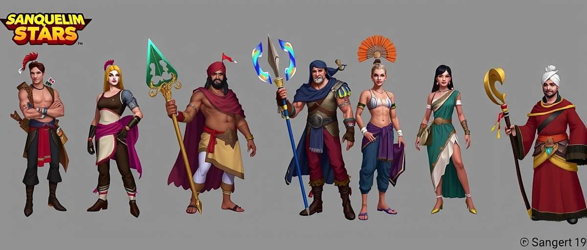 Sanquelim Stars Future Update Concept art for upcoming Sanquelim Stars update featuring new characters from different Indian regions