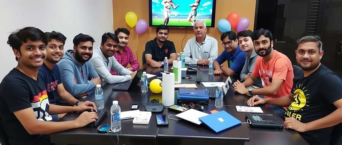 Sanquelim Stars Community Meetup Sanquelim Stars community members in Bangalore gathered for a meetup with game merchandise and devices